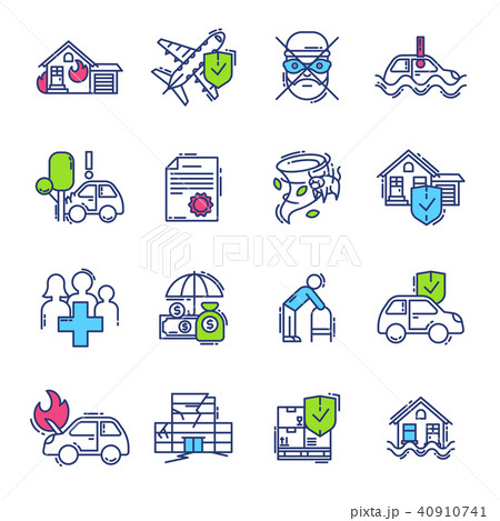 Insurance icon vector life or health ensurance logo and insurant family or house protection 40910741