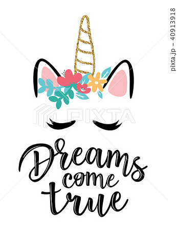 Greeting Cards With Dreams Come True Inscriptionのイラスト素材