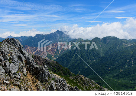 北アルプス　裏銀座縦走ルート　槍ヶ岳 40914918