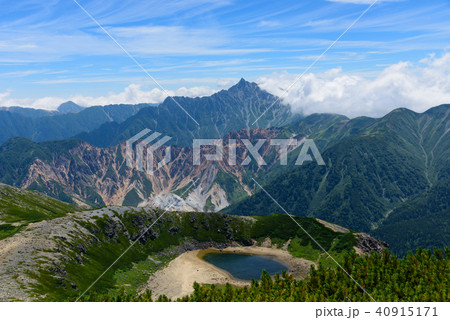 北アルプス　裏銀座縦走ルート　槍ヶ岳・鷲羽池 40915171