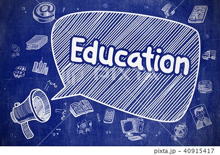 Education - Doodle Illustration on Blue Chalkboard. 40915417