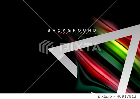 Liquid fluid colors holographic design with metallic style line shape 40917912