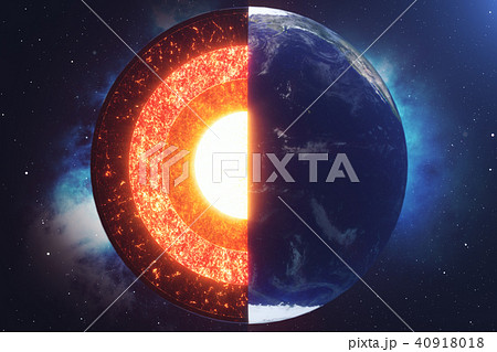 Structure core Earth. Structure layers of the earth. The structure of the earth's crust. Earth cross 40918018