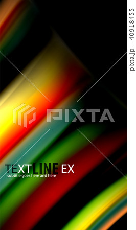 Abstract wave lines fluid rainbow style color stripes on black background. Artistic illustration for 40918455