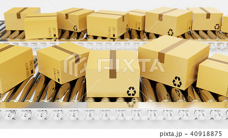 3D rendering Packages delivery, packaging service and parcels transportation system concept 40918875