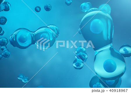 3D Rendering human or animal cells on blue background. Concept Early stage embryo Medicine 40918967