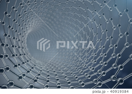 3d rendering structure of the graphene tube, abstract nanotechnology hexagonal geometric form close 40919384