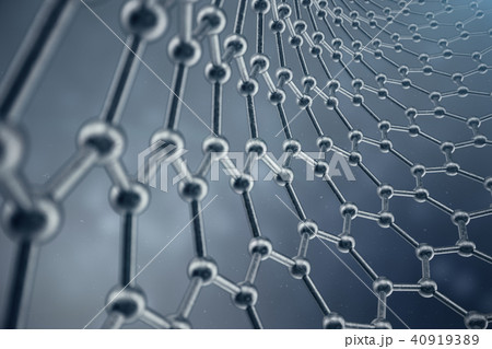 3D rendering structure of the graphene tube, abstract nanotechnology hexagonal geometric form close 40919389