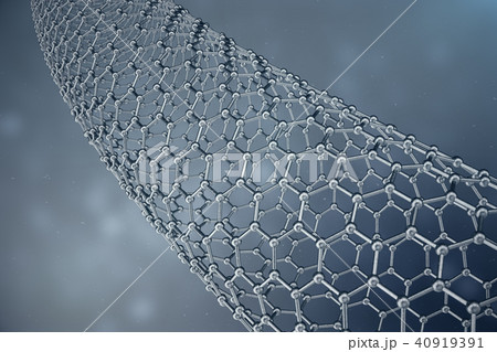 3D rendering structure of the graphene tube, abstract nanotechnology hexagonal geometric form close 40919391