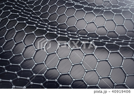 3D rendering abstract nanotechnology hexagonal geometric form close-up. Graphene atomic structure 3D rendering abstract nanotechnology hexagonal geometric form close-up. Graphene atomic structure 40919406