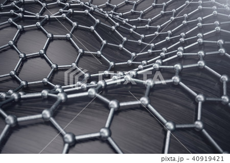 3D rendering abstract nanotechnology hexagonal geometric form close-up. Graphene atomic structure 40919421