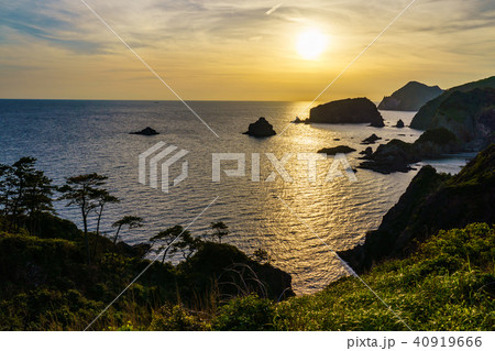 (静岡県)奥石廊崎 ヒリゾの海岸線 夕景 (静岡県)奥石廊崎 ヒリゾの海岸線 夕景 40919666