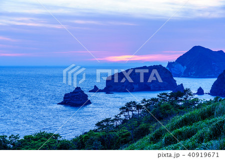 （静岡県）奥石廊崎　ヒリゾの海岸線　夕景 40919671