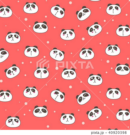 Cute Panda Vector Pattern Background. Fun Doodle. Cute Panda Vector Pattern Background. Fun Doodle. 40920398