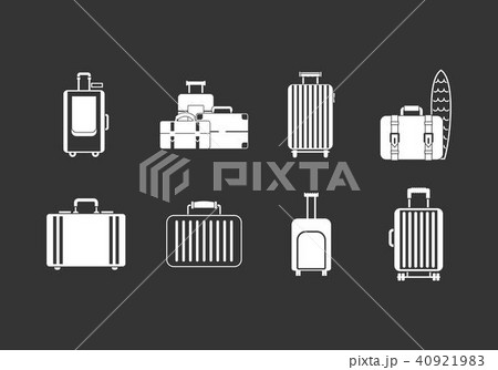 Travel bag icon set grey vector 40921983
