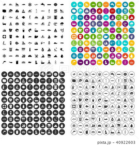 100 aquaculture icons set vector variant 100 aquaculture icons set vector variant 40922603