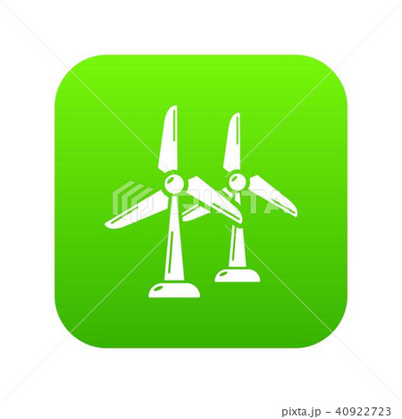 Wind station icon green vector 40922723