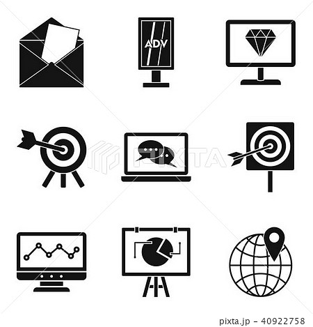 Mobile working icons set, simple style Mobile working icons set, simple style 40922758