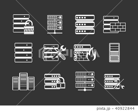Server icon set grey vector Server icon set grey vector 40922844