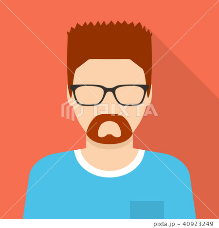 Man in glasses icon, flat style 40923249