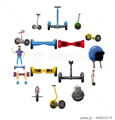 Scooter balance icons set, cartoon style 40923274