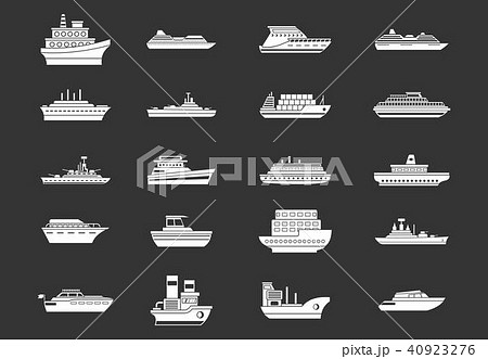 Ship icon set grey vector 40923276