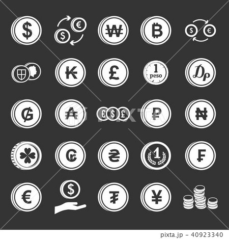 Coin icon set grey vector 40923340