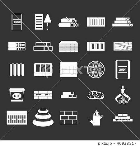 Construction materials icon set grey vector 40923517