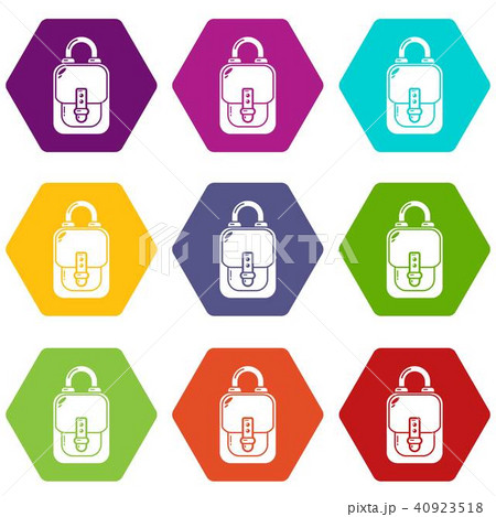 Bag vintage icons set 9 vector 40923518
