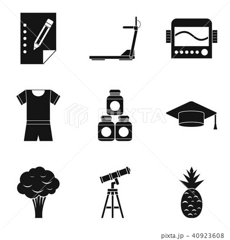 Beneficial properties icons set, simple style Beneficial properties icons set, simple style 40923608