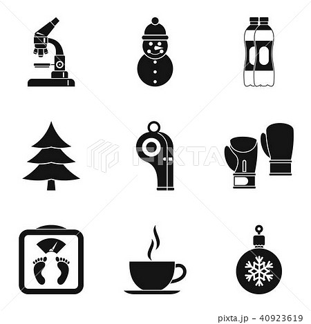 Wellness center icons set, simple style 40923619