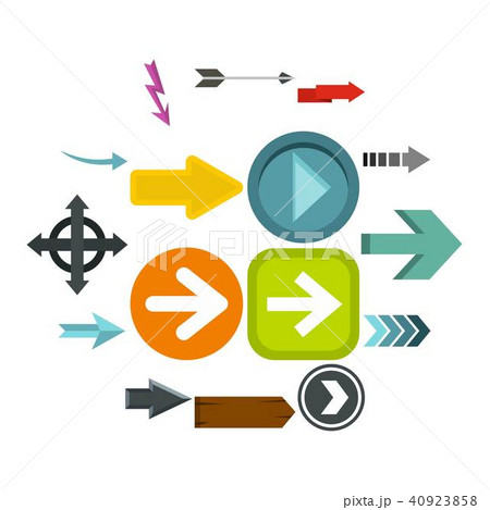 Arrow icons set, flat style Arrow icons set, flat style 40923858