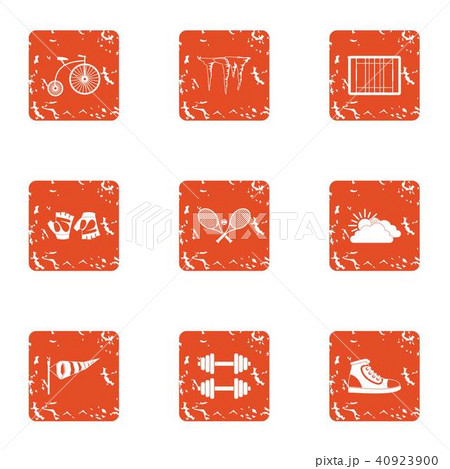 Sport execute icons set, grunge style Sport execute icons set, grunge style 40923900