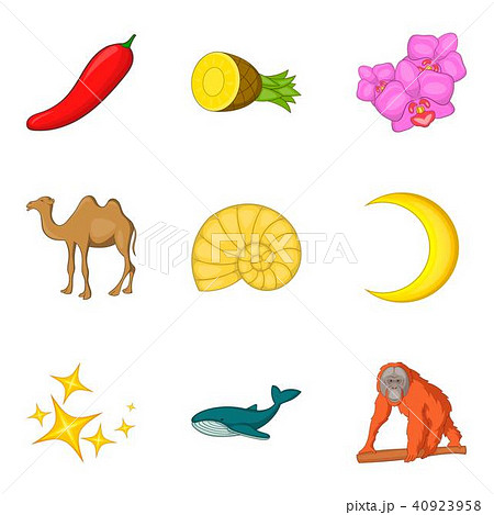 Primordial nature icons set, cartoon style Primordial nature icons set, cartoon style 40923958