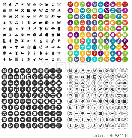 100 insects icons set vector variant 40924116