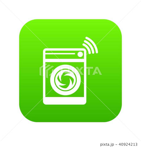 Washing machine icon green vector 40924213