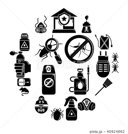 Pest control tools icons set, simple style Pest control tools icons set, simple style 40924662