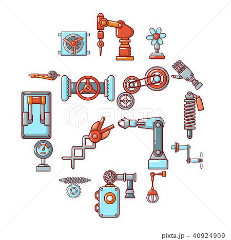 Technical mechanisms icons set, cartoon style Technical mechanisms icons set, cartoon style 40924909