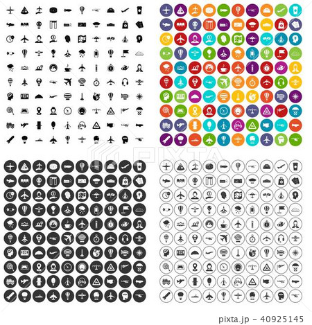 100 aviation icons set vector variant 100 aviation icons set vector variant 40925145