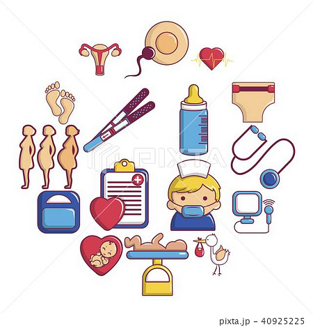 Pregnancy icons set, cartoon style 40925225