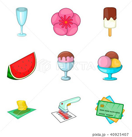 Wine party icons set, cartoon style Wine party icons set, cartoon style 40925407