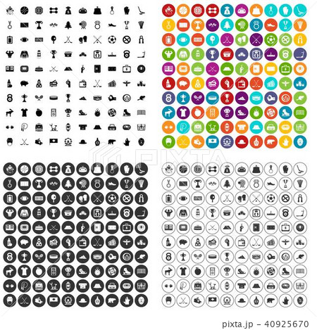 100 hockey icons set vector variant 40925670