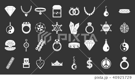 Jewelry icon set grey vector Jewelry icon set grey vector 40925729