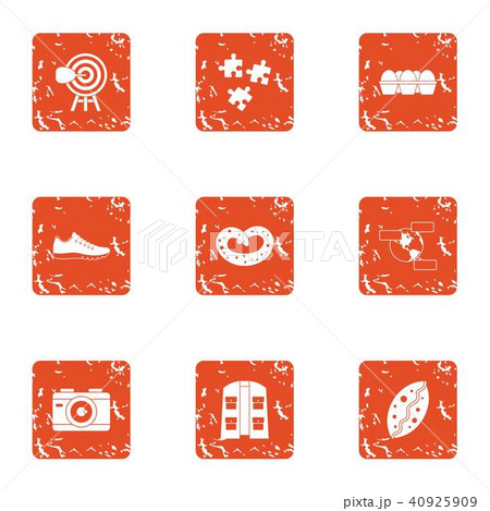 Review of the food icons set, grunge style 40925909