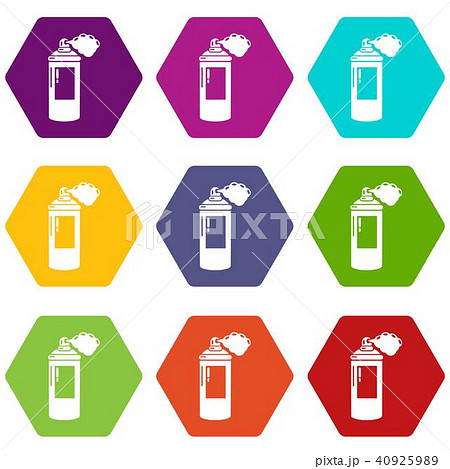 Spray paint icons set 9 vector 40925989