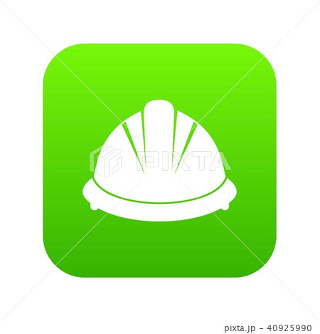 Construction helmet icon digital green 40925990