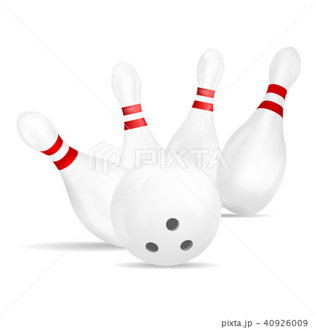 Bowling strike icon, realistic style 40926009