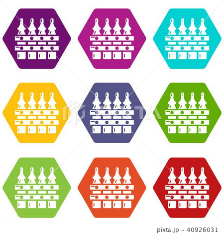 Fence village icons set 9 vector 40926031
