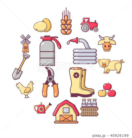 Farm agricultural icons set, cartoon style 40926199