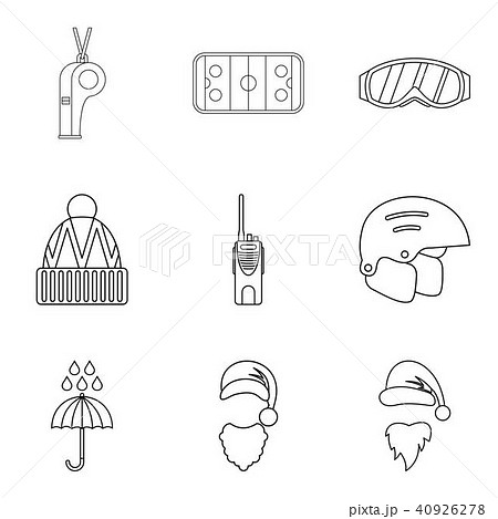 Artificial cold icons set, outline style Artificial cold icons set, outline style 40926278